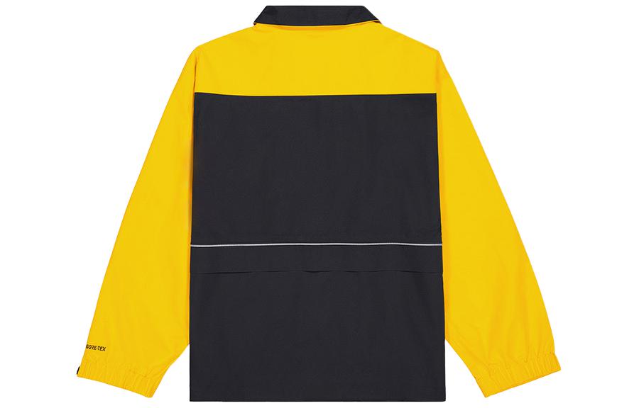 Lookbook New Balance Jaket Woven Zip-Up Pria Kuning/Abu-Abu Colorblock MJ33552-ECL