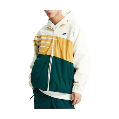 New Balance Colorblock Zip Hoodie Jacket Ivory White NBNAE12323-39