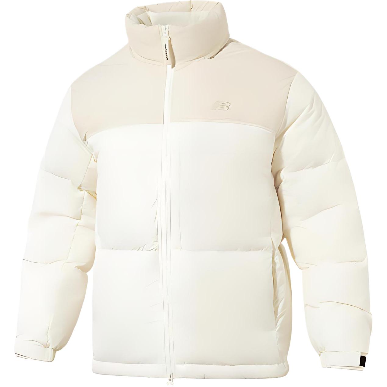 New Balance Colorblock Zipped Puffer Jacket Unisex White Warm & Cozy. NPD49011-WT