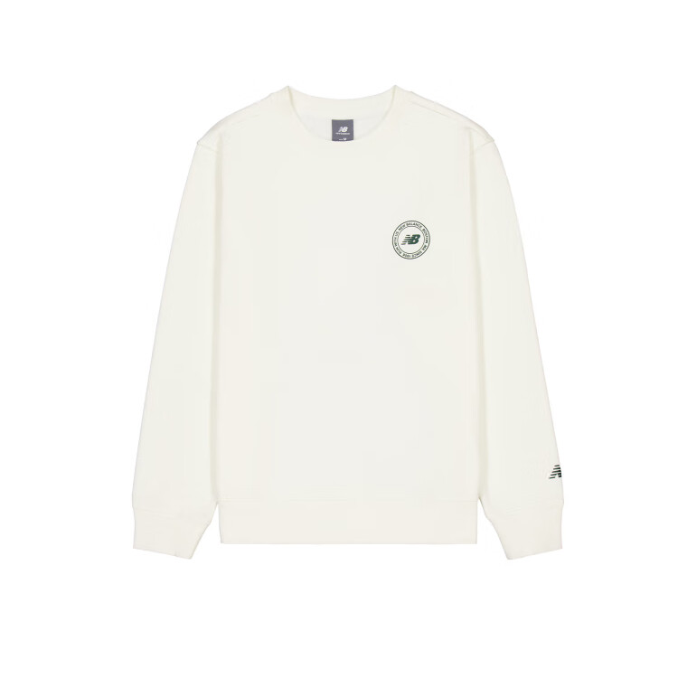 New Balance Comfortable Pullover Crewneck Sweatshirt White AMT43366-CIC