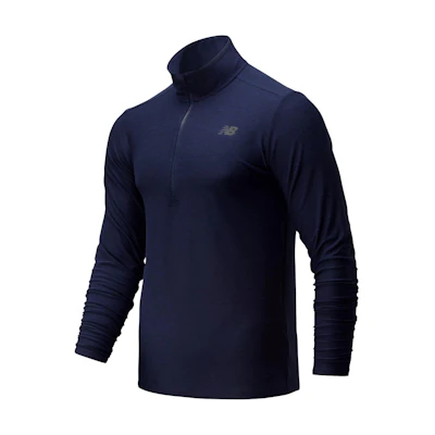 New Balance Core Space Dye 1/4 Zip Pullover Navy Blue Sweatshirt MT83915-PGM