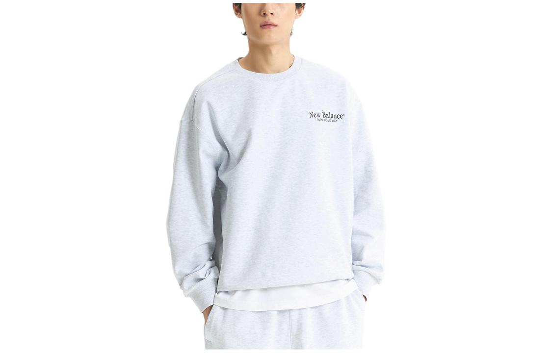New Balance Cotton Loose Fit Crewneck Sweatshirt Unisex - Light Grey NBNCE12333-16