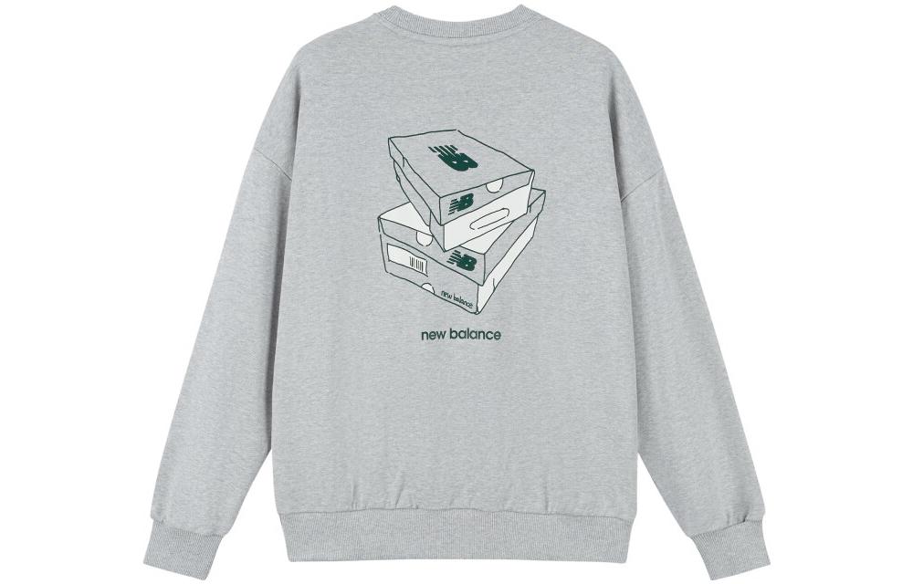 New Balance Crewneck Sweatshirt Gray with Back Letter Print Design AMT33365-SEY
