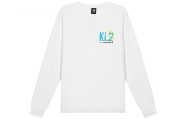 New Balance Crewneck Sweatshirt White with Letter Logo MT03611-WT