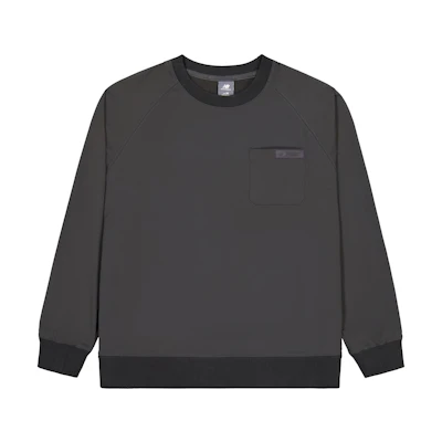 New Balance Dark Gray Patchwork Crewneck Pullover Sweatshirt Casual Style NCE35071-DKG