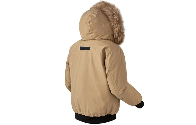 Lookbook New Balance Detachable Fur Hood Puffer Jacket Beige Unisex Korean Winter Style NPA43043-BE