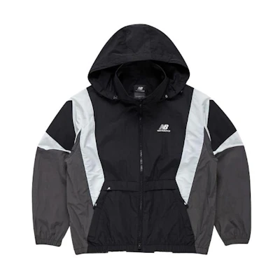 New Balance Detachable Hood Zip Jacket Unisex Black Alphabet Patch Design NBNAD12323-19