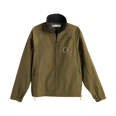 New Balance Embroidered Lettering Breathable Zip Jacket Unisex Deep Moss Green. UJ45170-DMO