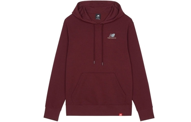 New Balance Embroidered Logo Burgundy Pullover Hoodie Unisex AMT11550-NBY