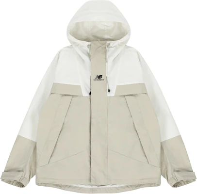 New Balance 刺绣logo拼色连帽外套 白色 男女同款 秋季系列 5AC14103-BEI Buy New Balance 刺绣logo拼色连帽外套 白色 男女同款 秋季系列 5AC14103-BEI