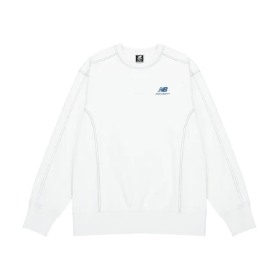 New Balance Embroidered Logo Crewneck Sweatshirt White AMT23304-PAY