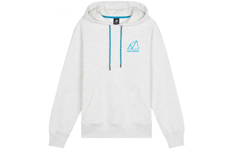 New Balance Embroidered Logo Hoodie Light Grey Colorblock Casual Pullover AMT11581-SAH