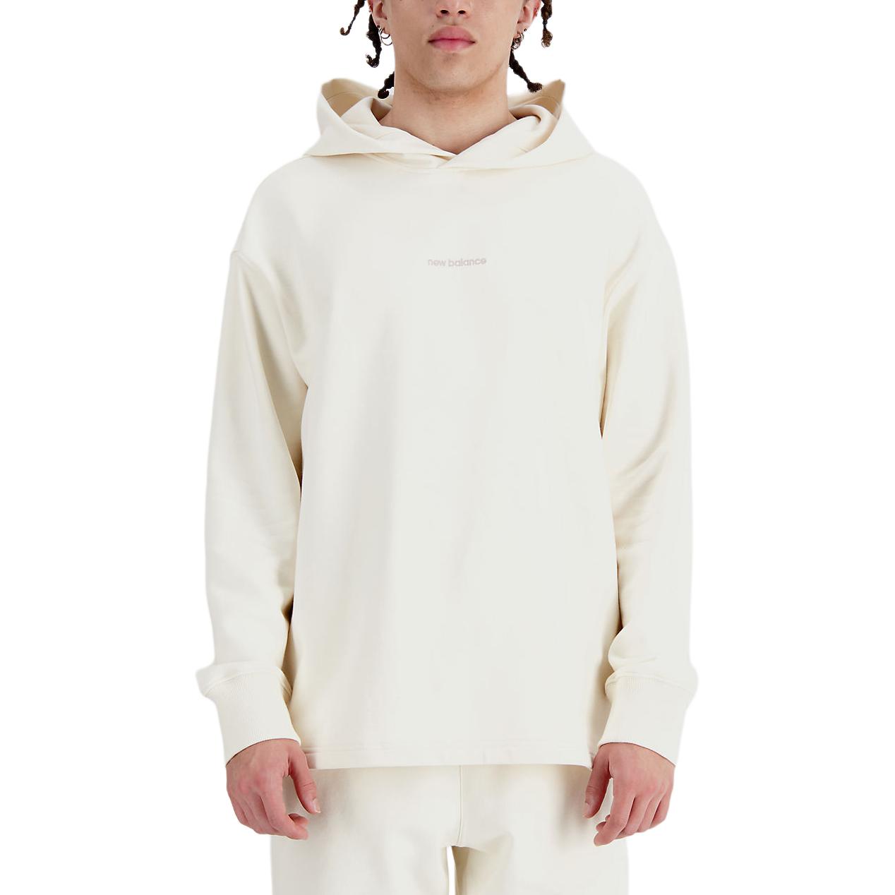 New Balance Embroidered Logo Hoodie Pullover - Off-White MT33559-GIE