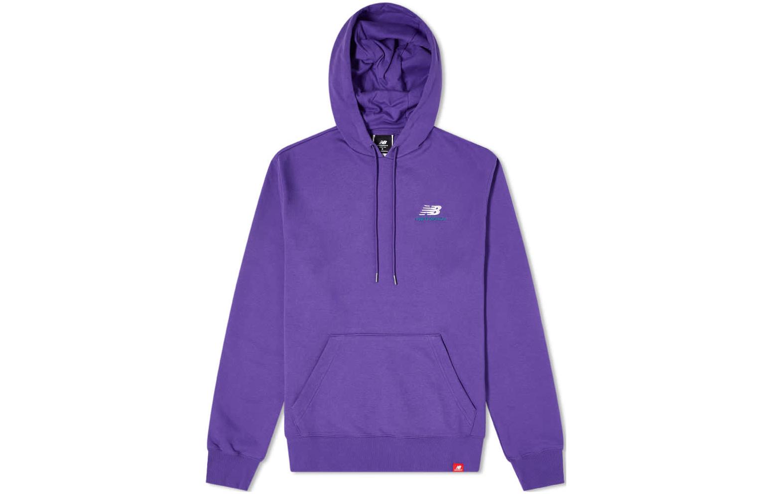 New Balance Embroidered Logo Hoodie Purple Mens Pullover MT11550-PRP
