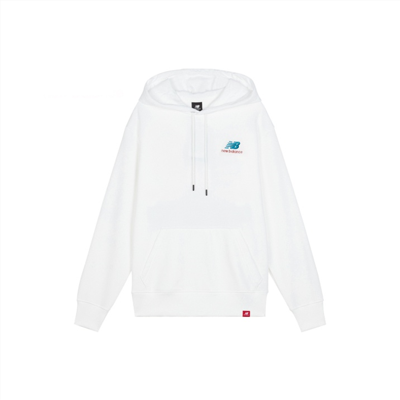 New Balance Embroidered Logo Hoodie White Unisex Couple Style AMT11550-WT