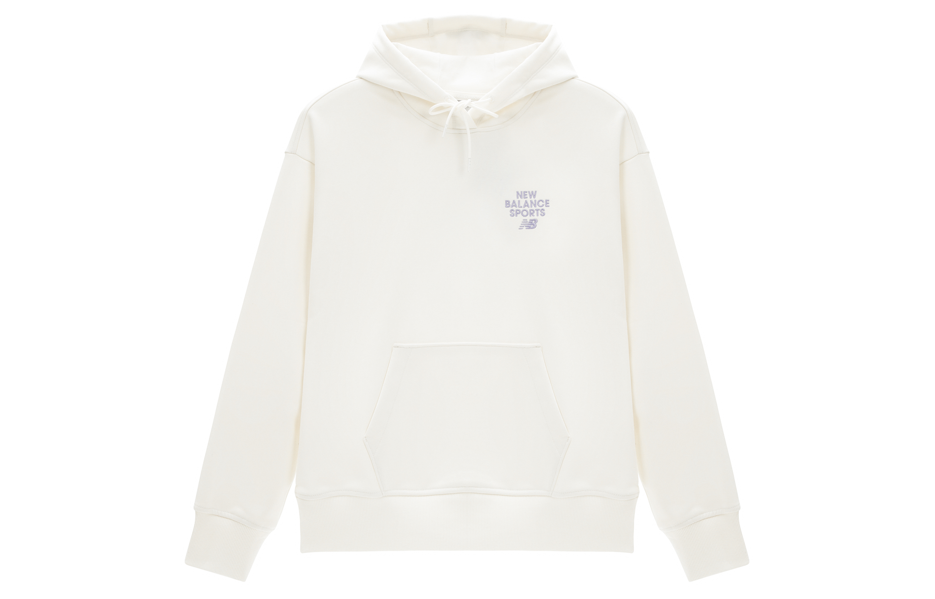 New Balance Embroidered Logo Unisex Hoodie - White, Casual & Sporty Style 5CD12132-IV