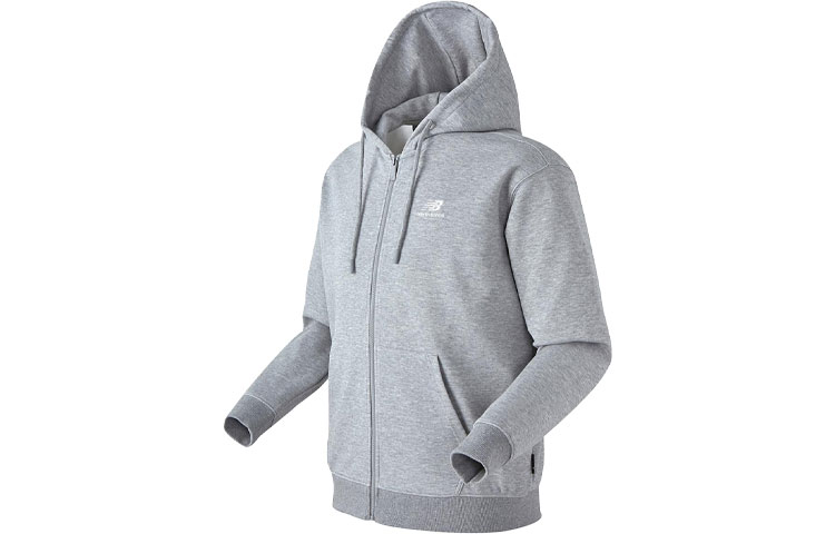 New Balance Embroidered Logo Zip Hoodie Jacket Unisex - Gray MDB21033-00