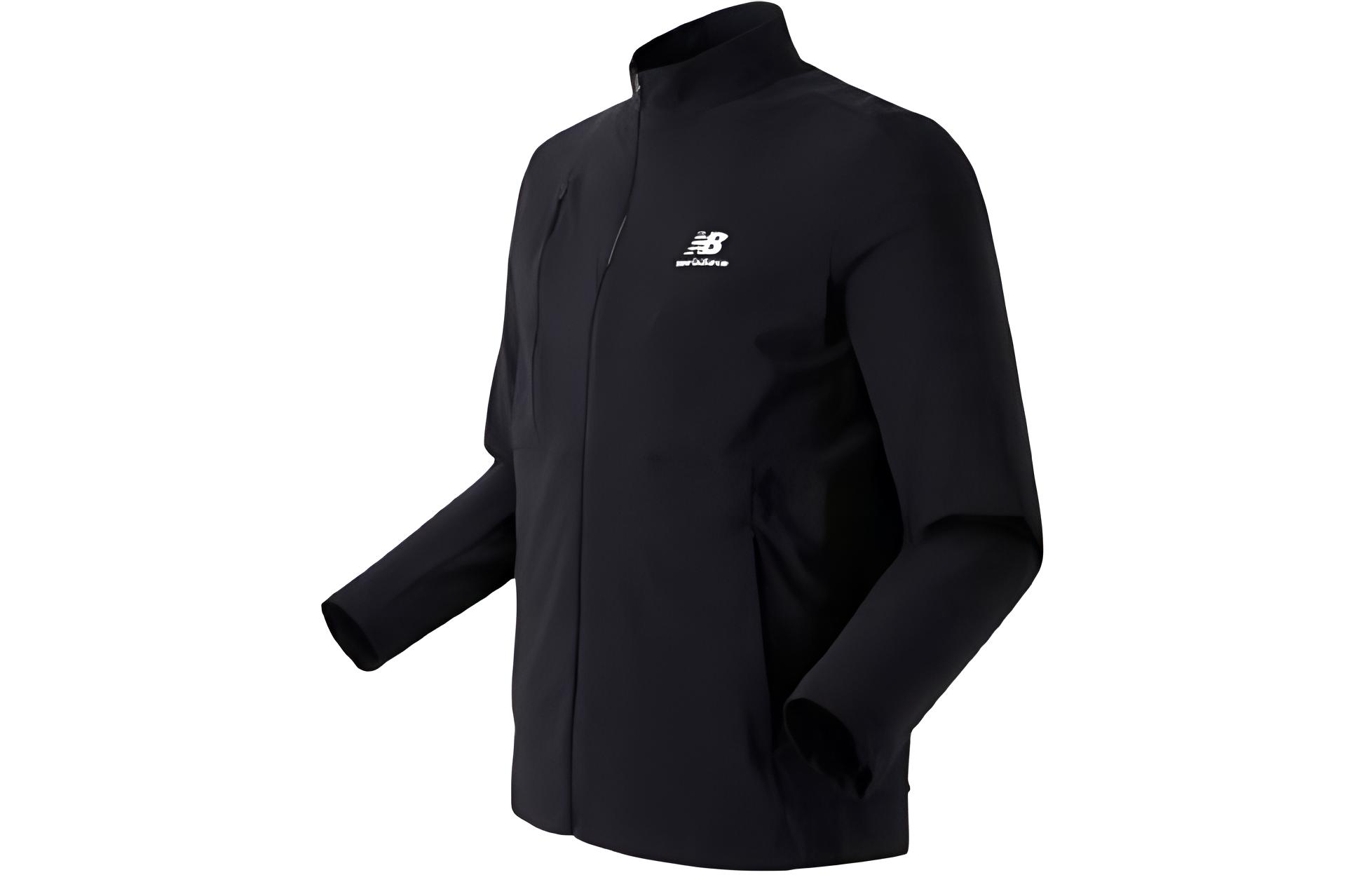 New Balance Essential Tricoat Black Full-Zip Jacket with Logo NBMDC21063-19