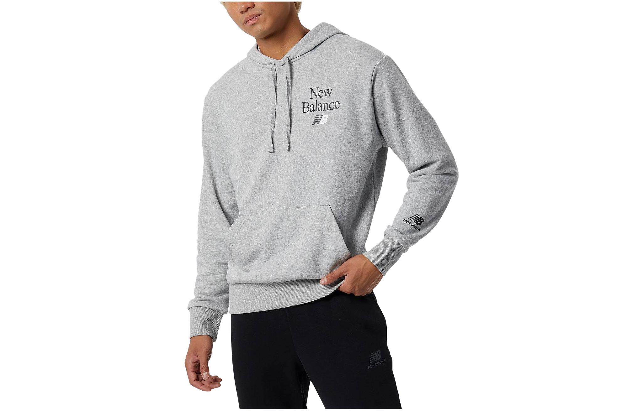 New Balance Essentials Celebrate Logo Pullover Hoodie - Gray AMT21513-AG