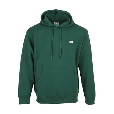 New Balance Essentials Fleece Hoodie Green Pullover with Letter Logo Print MT41511NWG