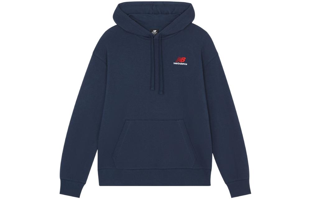 New Balance Essentials Pullover Hoodie Deep Navy Unisex Casual Logo Sweatshirt UT21500-NGO