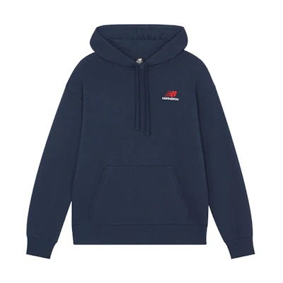 New Balance Essentials Pullover Hoodie Deep Navy Unisex Casual Logo Sweatshirt UT21500-NGO