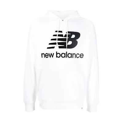 New Balance Essentials Pullover Sweatshirt White with Front Logo Print MT03558-WT