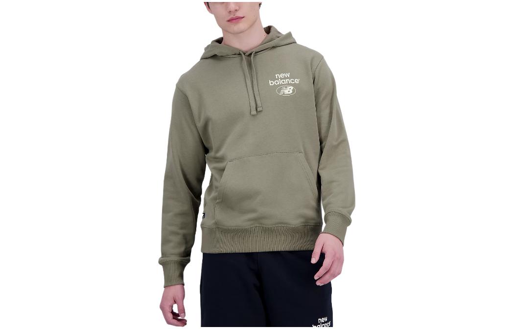 New Balance Essentials Reimagined French Terry Logo Print Hoodie Green () MT31514-CGN