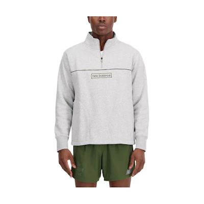 New Balance Essentials Winter 1/4 Zip Pullover Sweatshirt Gray MT33519-AG