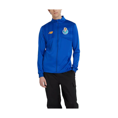 New Balance FC Porto Match SS24 Zip-Up Jacket - Blue Logo Fashion Top MJ231304-AWY