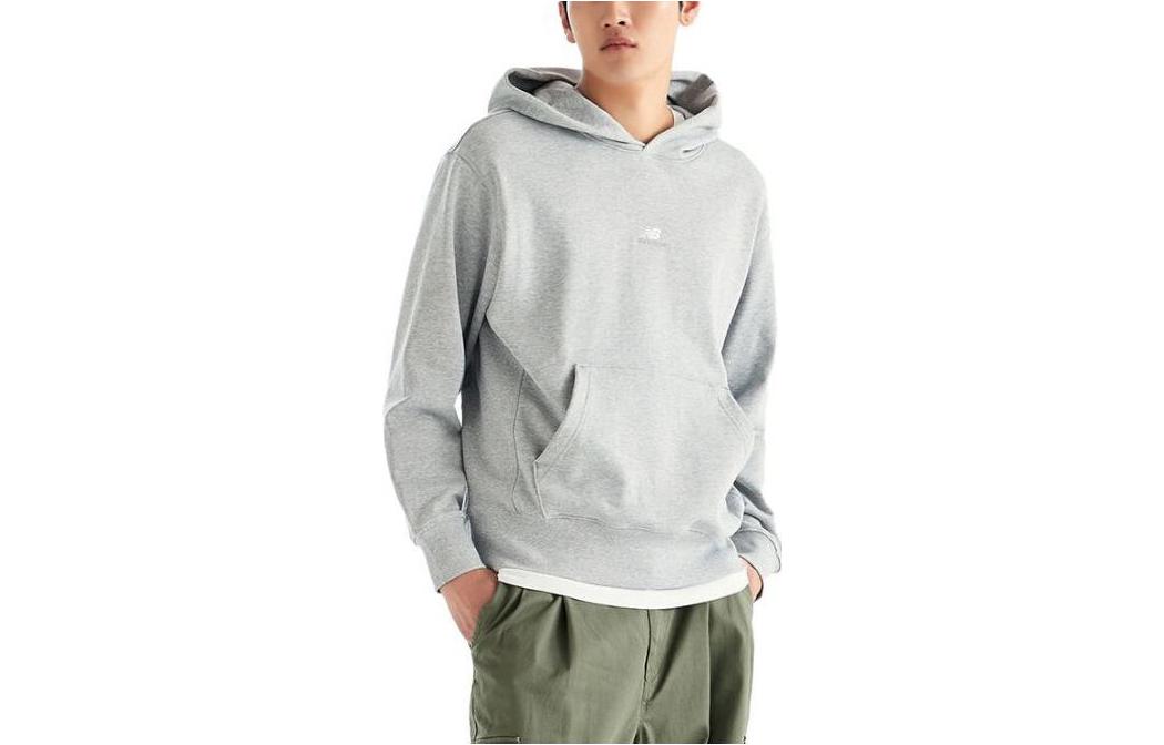 New Balance Fitted Pullover Hoodie Gray Long Sleeve Sweatshirt NBN0D4S011-15