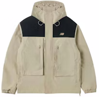 New Balance Fleece Colorblock Hooded Jacket Khaki Outdoor Casual AMJ41327-SOT New Balance Fleece Colorblock Hooded Jacket Khaki Outdoor Casual AMJ41327-SOT