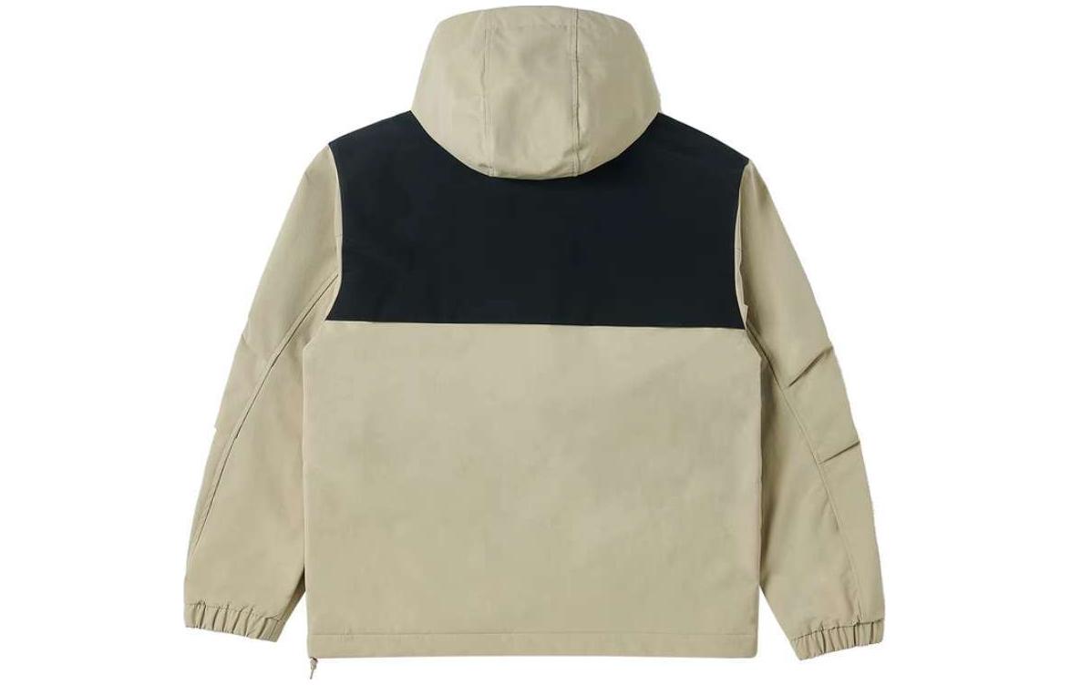 Lookbook New Balance 法蘭絨拼色連帽外套 卡其 戶外休閒 AMJ41327-SOT