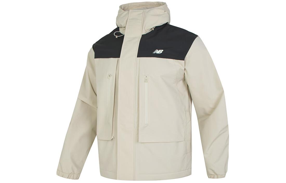 New Balance Fleece Padded Hooded Jacket Outdoor Casual Gray White AMJ41327-TWF