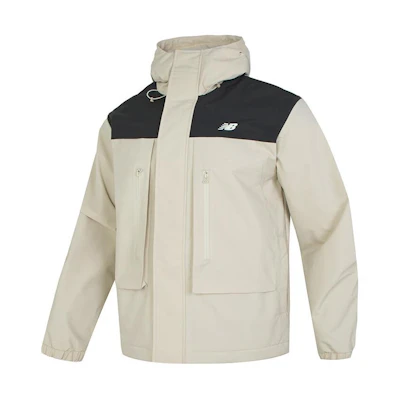 New Balance Fleece Padded Hooded Jacket Outdoor Casual Gray White AMJ41327-TWF
