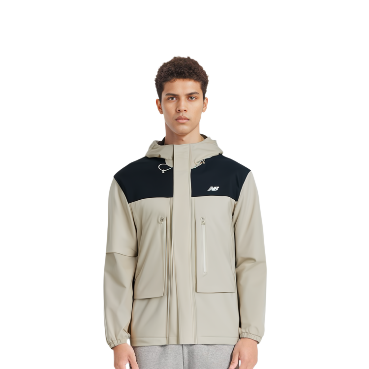 Sizing 뉴발란스 플리스 패딩 후드 자켓 아웃도어 캐주얼 그레이 화이트 AMJ41327-TWF