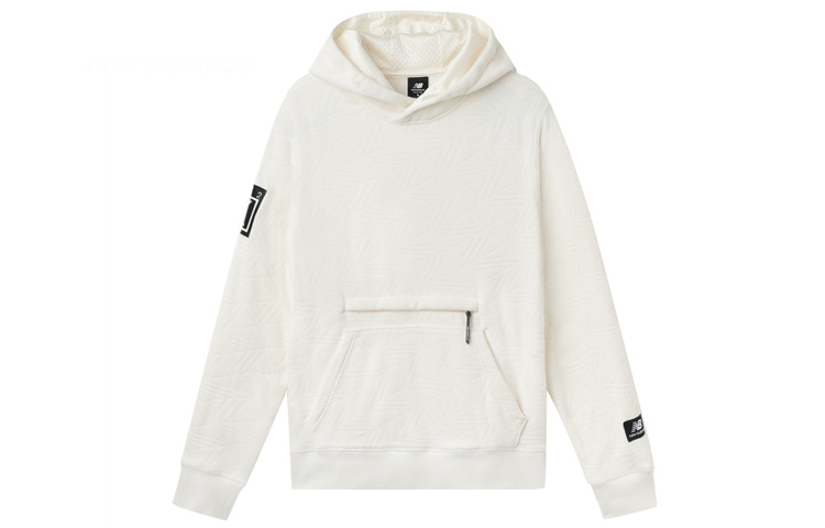 New Balance Fleece Pullover Hoodie Casual Sportswear Off-White MT03595-SST