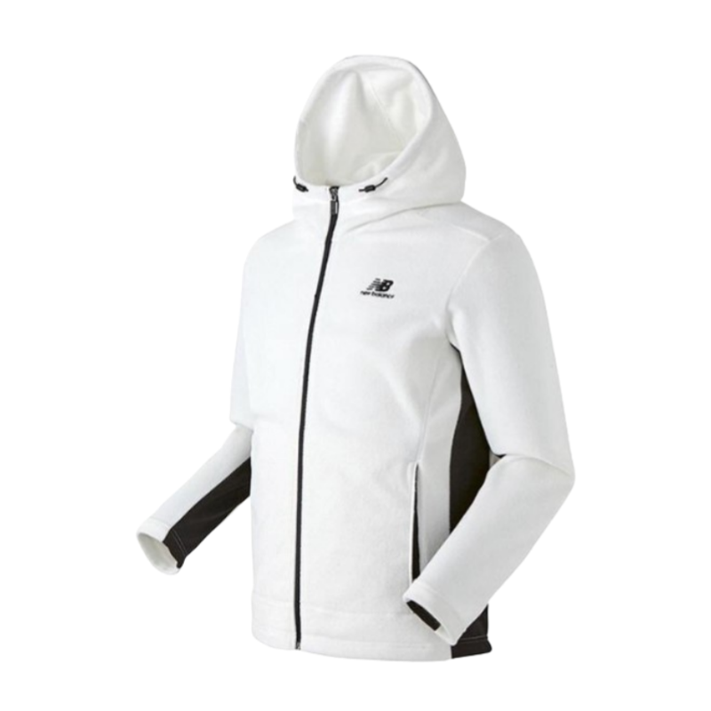 New Balance Fleecemix Colorblock Print Zip-Up Pullover Unisex White Sweater NBMDA47093-10