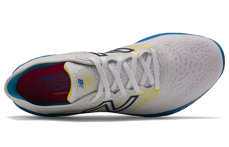 Lookbook New Balance NB Fresh Foam Beacon v3 厚底運動 透氣 低幫 跑步鞋 男款 藍白色