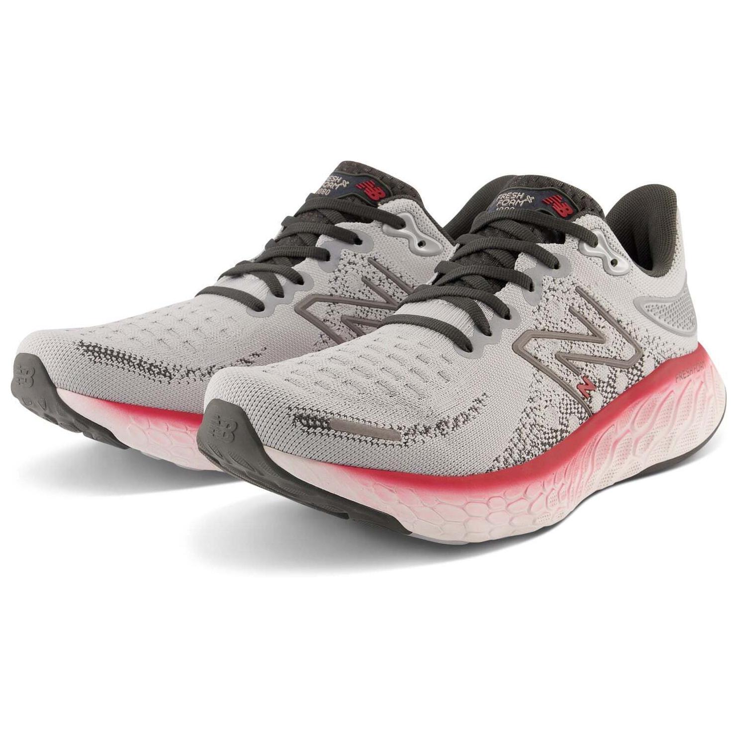 Lookbook New Balance Fresh Foam X 1080 Sepatu 'Abu-Abu Hitam Merah' M1080W12