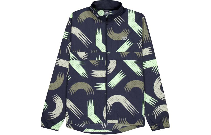 New Balance Full-Print Zip-Up Sports Jacket Black MJ41299D-BM