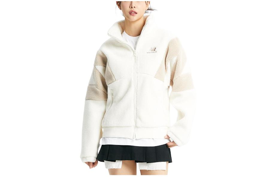 New Balance Full-Zip Casual Long Sleeve Jacket Unisex White NBMDD42923-64