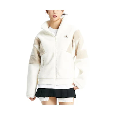 New Balance Full-Zip Casual Long Sleeve Jacket Unisex White NBMDD42923-64