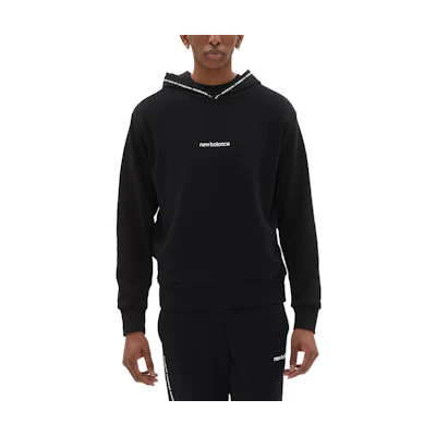 New Balance FW22 Black Hoodie with Logo Print MT23516-BK