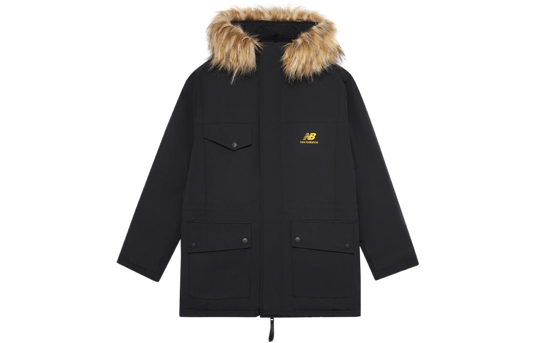 Order New Balance FW22 Black Logo Printed Hooded Down Jacket  Winter Edition AMJ23371-BK