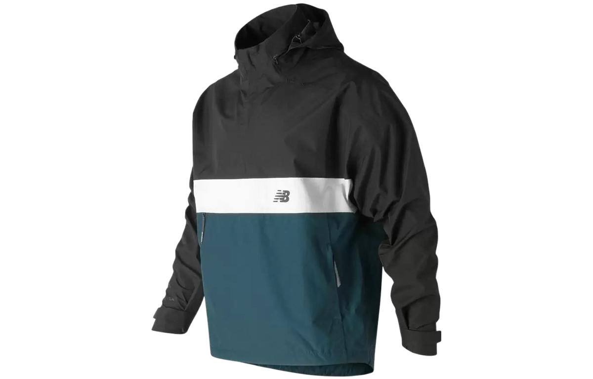 New Balance FW22 Colorblock Logo Print Hooded Jacket for Men - Multicolor MT91513-NOS