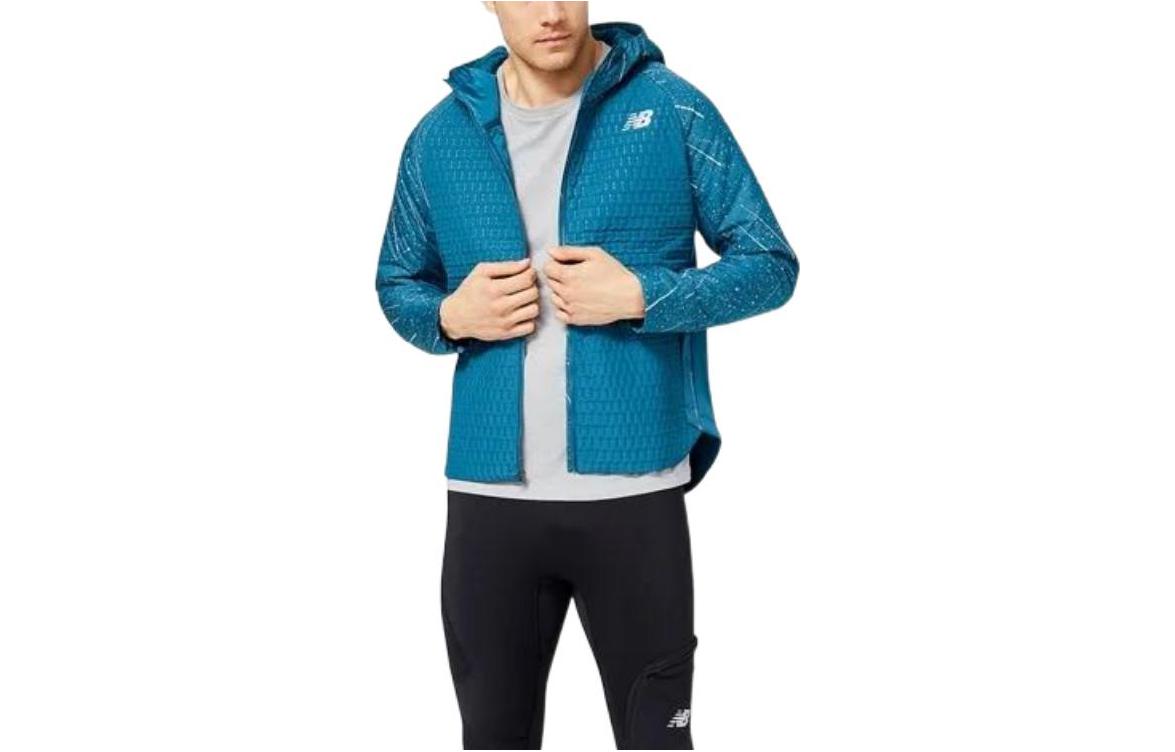 New Balance FW22 Letter Logo Hoodie Jacket Blue MJ23256-DMS