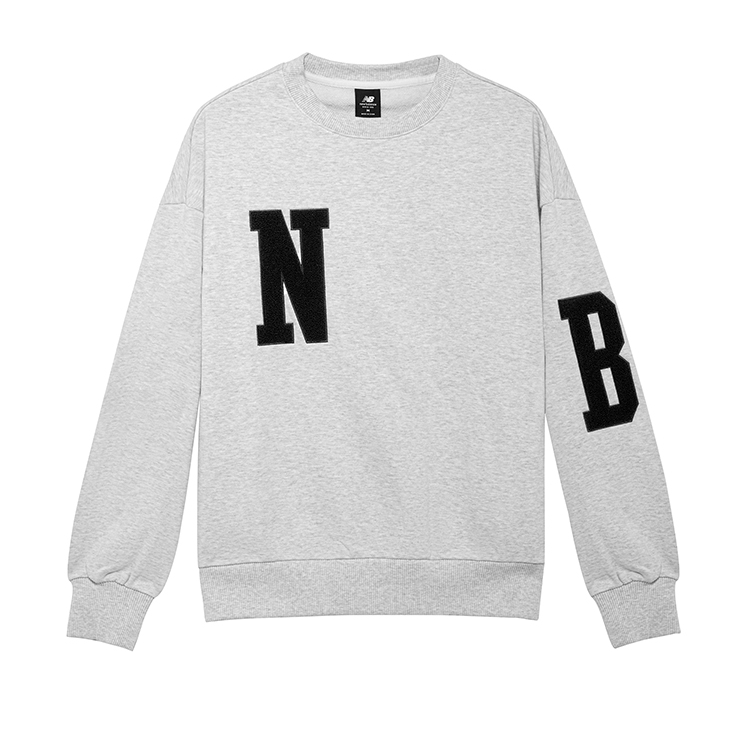 New Balance FW22 Letter Patch Sweatshirt Gray AMT23331-DLE