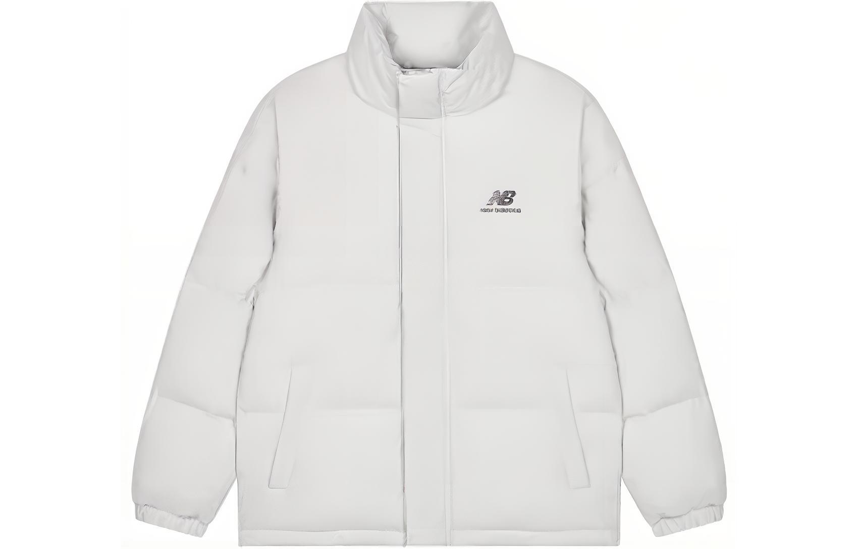 New Balance FW22 Logo Print High Neck Warm Down Jacket Men’s White AMJ23345-GYM
