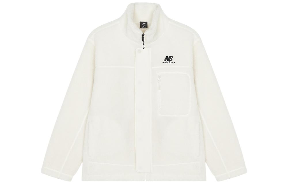 New Balance FW22 Logo Print Zip-Up Stand Collar Jacket White () AMJ23351-CIC